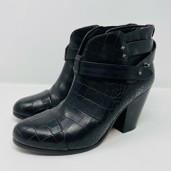 RAG AND BONE CROC EMBOSSED HARROW BOOTIES 39.5 - Picture 1 of 12